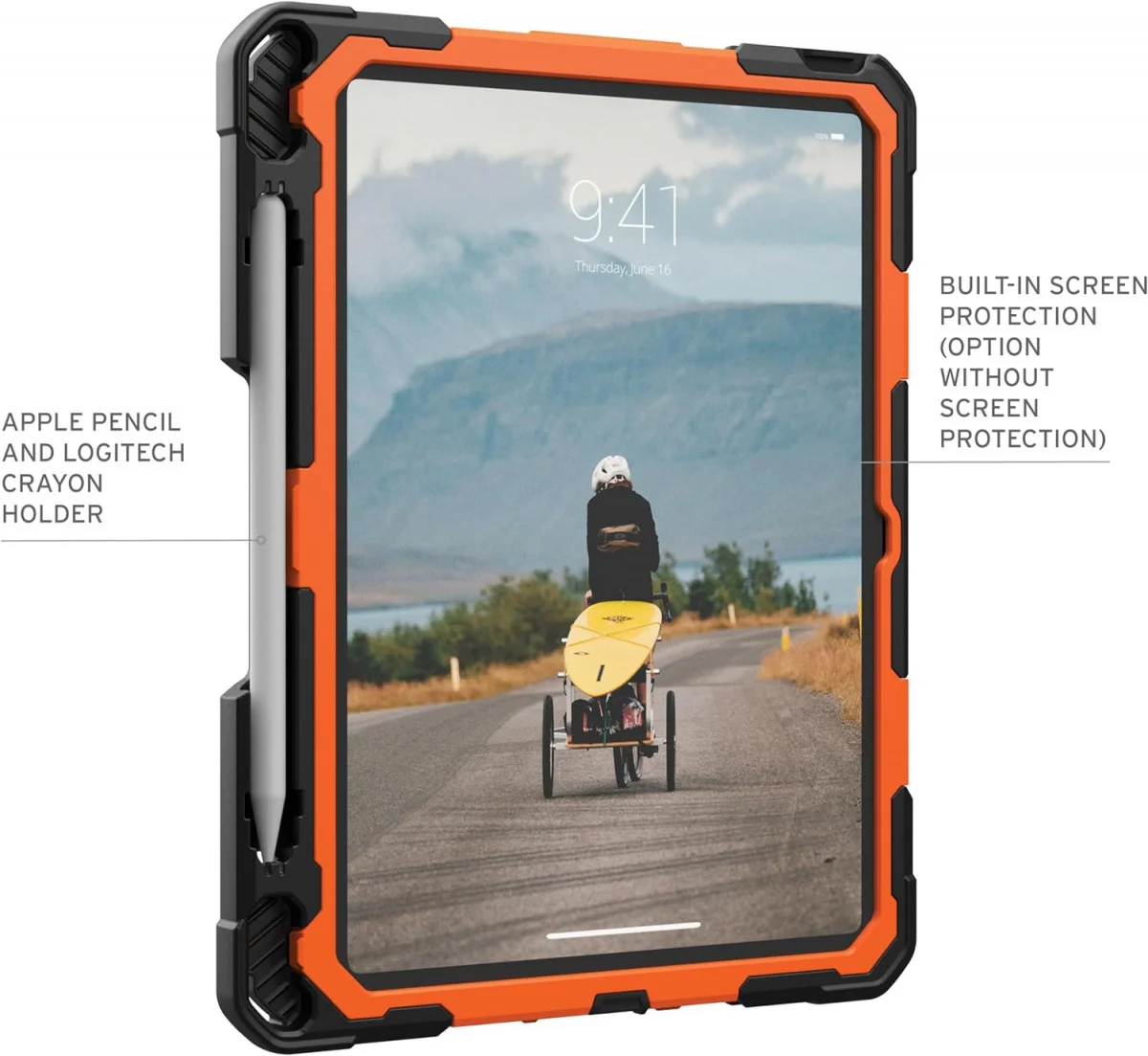 UAG Plasma iPad 11 (2025)/10.9 (2022) Hoes met Ingebouwde Screenprotector Oranje afbeelding 6
