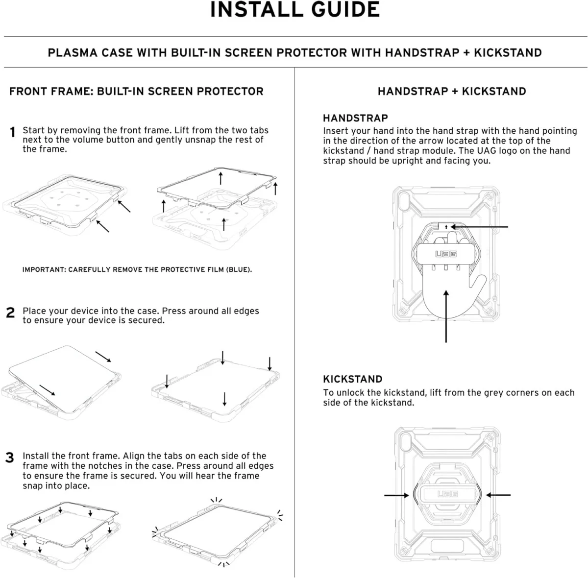 UAG Plasma iPad 11 (2025)/10.9 (2022) Hoes met Ingebouwde Screenprotector Oranje afbeelding 7