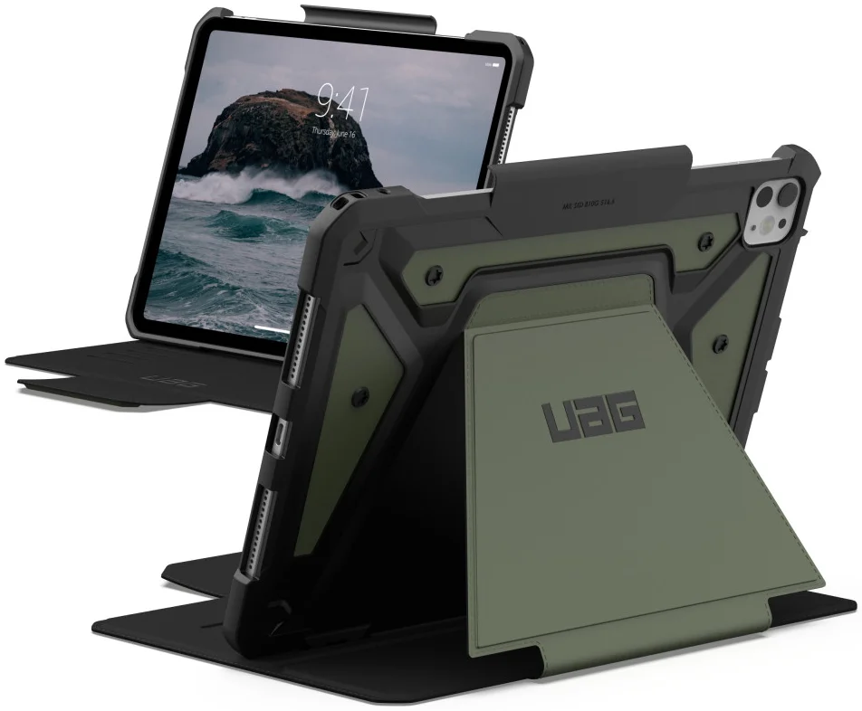 Urban Armor Gear Metropolis SE Apple iPad Pro 11 (2024) Hoes Book Case Groen afbeelding 1
