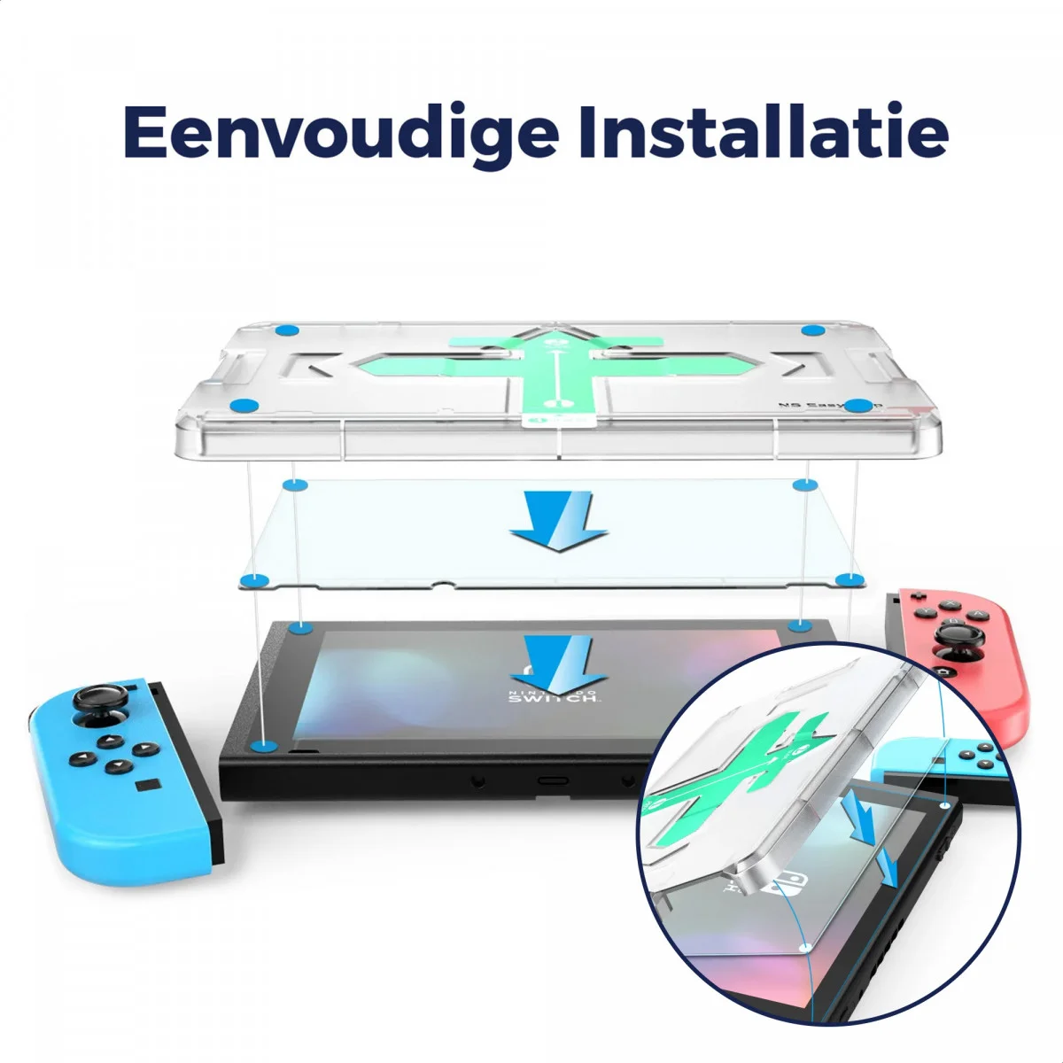 Rosso Nintendo Switch Tempered Glass Screen Protector met Installatietray afbeelding 2