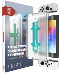 Rosso Nintendo Switch OLED Tempered Glass Screen Protector met Installatietray