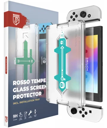 Rosso Nintendo Switch OLED Tempered Glass Screen Protector met Installatietray Screen Protectors