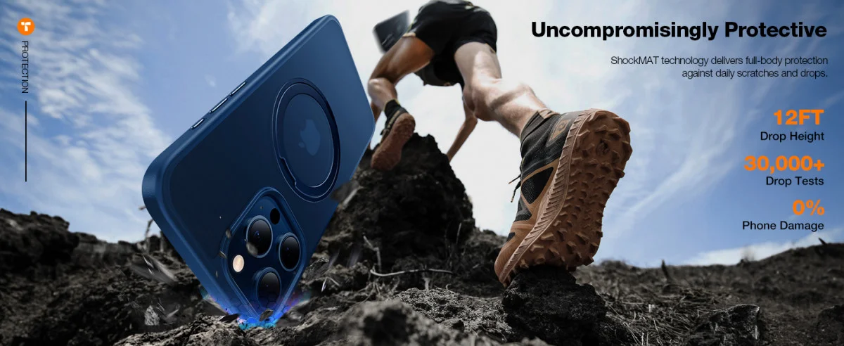 TORRAS UPro Ostand Pro MagSafe iPhone 15 Pro Max Hoesje Ring Stand Blauw afbeelding 8