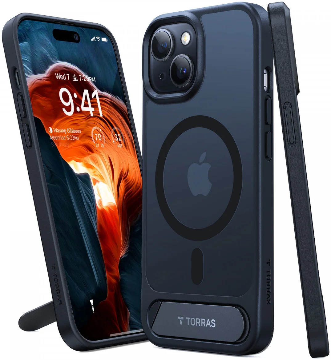 TORRAS UPro Pstand MagSafe iPhone 15 Hoesje Kickstand Zwart afbeelding 1