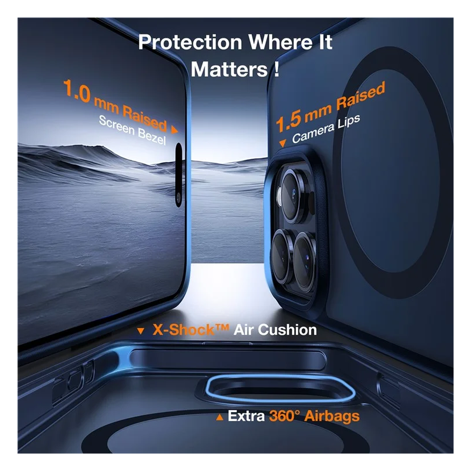 TORRAS UPro Pstand MagSafe iPhone 15 Pro Hoesje Kickstand Blauw afbeelding 9