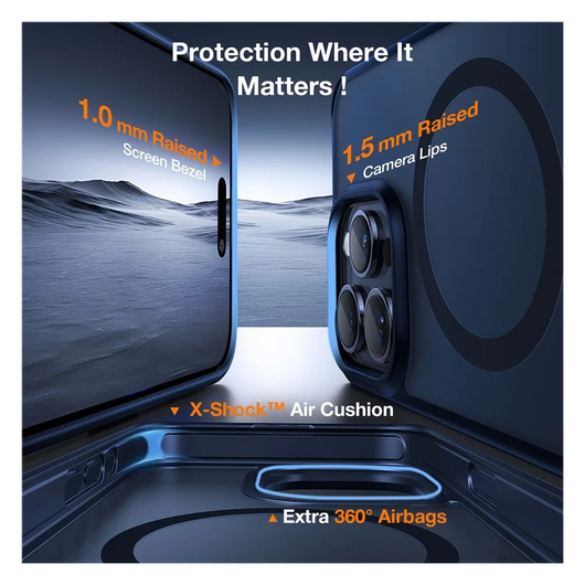 TORRAS UPro Pstand MagSafe iPhone 15 Pro Hoesje Kickstand Blauw afbeelding 9