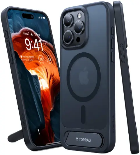 TORRAS UPro Pstand MagSafe iPhone 15 Pro Max Hoesje Kickstand Zwart afbeelding 1