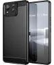 Asus Zenfone 11 Ultra Hoesje Geborsteld TPU Flexibele Back Cover Zwart