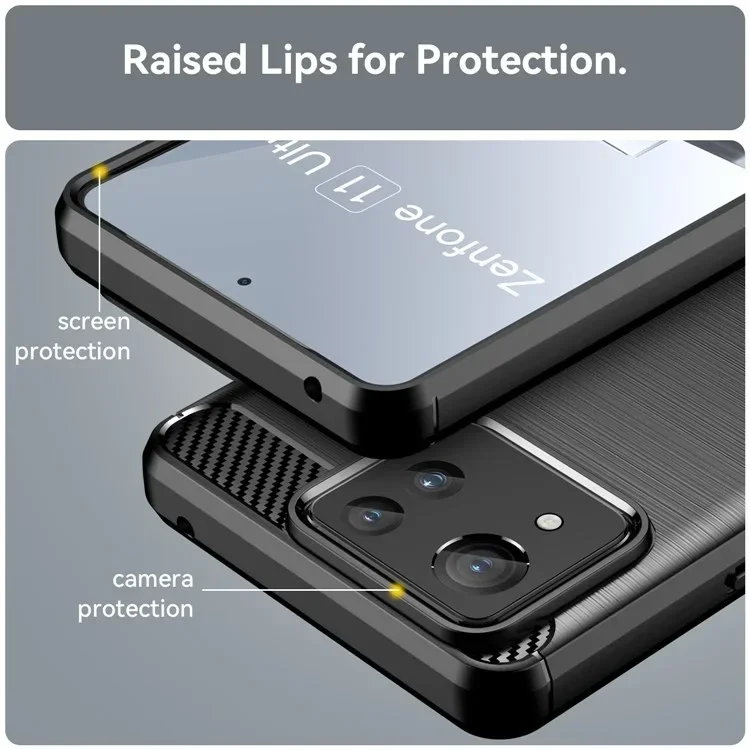 Asus Zenfone 11 Ultra Hoesje Geborsteld TPU Flexibele Back Cover Zwart afbeelding 7