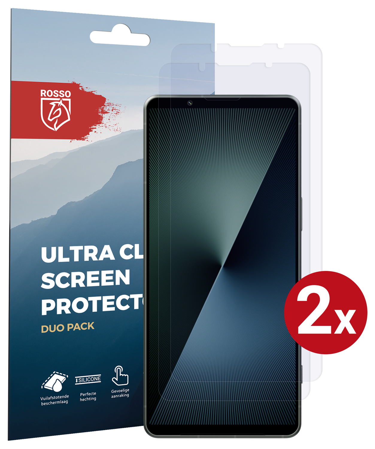Rosso Sony Xperia 5 VI Screen Protector Case Friendly Folie Duo Pack afbeelding 1