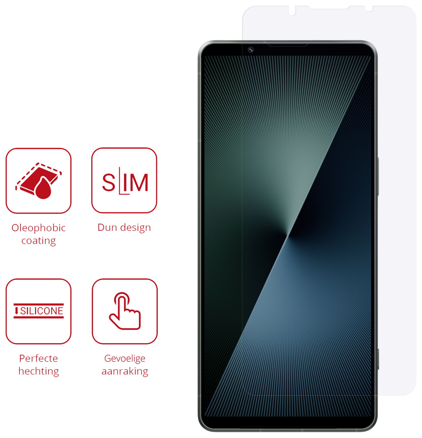 Rosso Sony Xperia 5 VI Screen Protector Case Friendly Folie Duo Pack afbeelding 2
