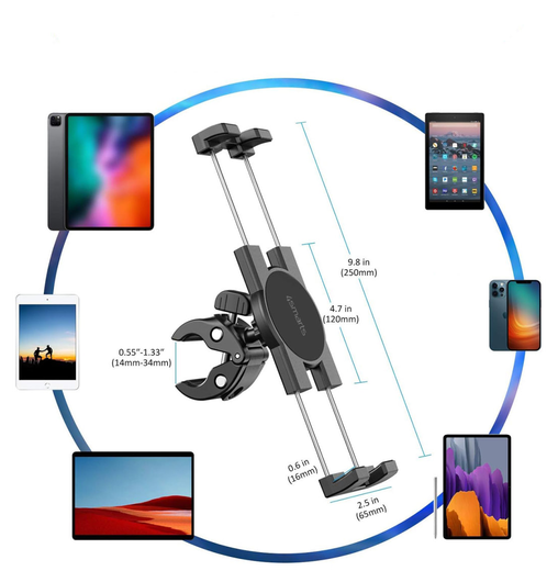 4smarts ErgoFix H24 Universele iPad/Tablet Houder Stuurmontage 360° Draaibaar afbeelding 3