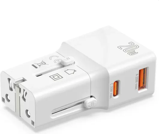 4smarts Universele Wereldstekker US/AUS/UK/EU Fast Charge 20W afbeelding 2