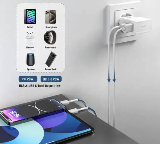 4smarts Universele Wereldstekker US/AUS/UK/EU Fast Charge 20W afbeelding 9
