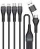 4smarts 4-in-2 Oplaad Kabel USB-C/Lightning/Micro-USB 1.2 Meter Zwart