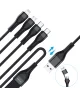 4smarts 4-in-2 Oplaad Kabel USB-C/Lightning/Micro-USB 1.2 Meter Zwart