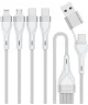 4smarts 4-in-2 15W USB/USB-C naar 2x USB-C/Lightning/Micro USB Kabel 1.2M Wit