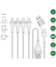 4smarts 4-in-2 15W USB/USB-C naar 2x USB-C/Lightning/Micro USB Kabel 1.2M Wit