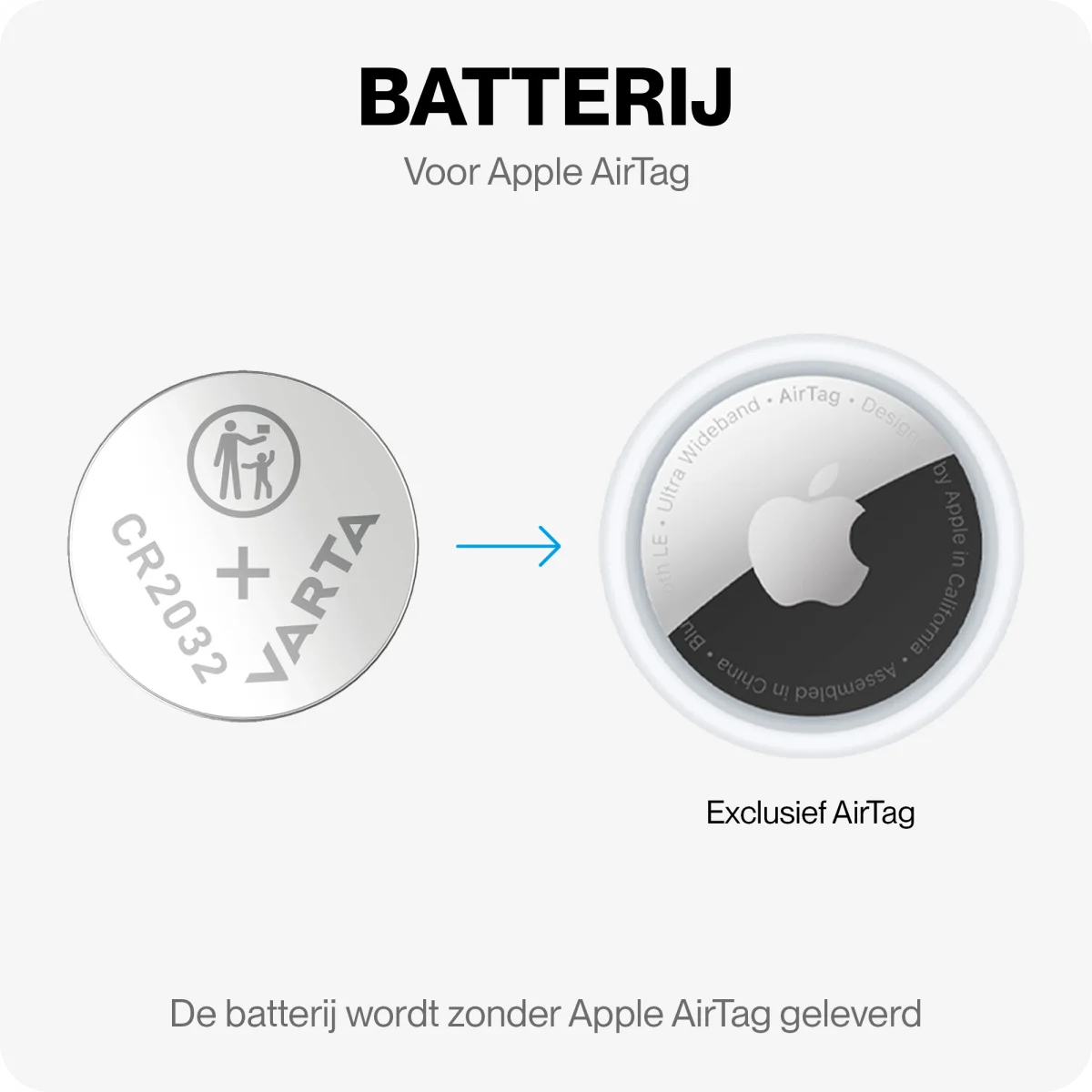 Varta CR2032 Lithium Knoopcelbatterij Apple AirTag 220mh / 3V (2-Pack) afbeelding 2