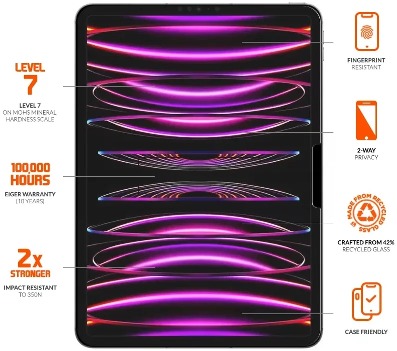 Eiger Mountain Privacy iPad Air 13 (24/25) / Pro 13 (2024) Screen Protector afbeelding 3