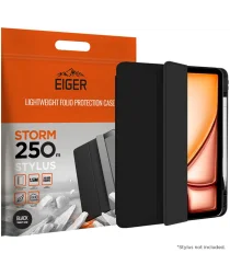 Eiger Storm 250m Stylus iPad Air 11 (2024) Hoes Book Case met Pen Houder Zwart