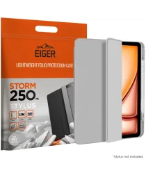 Eiger Storm 250m Stylus iPad Air 11 (2024) Hoes Book Case met Pen Houder Grijs