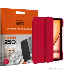 Eiger Storm 250m Stylus iPad Air 11 (2024) Hoes Book Case met Pen Houder Rood