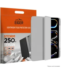 Eiger Storm 250m Stylus iPad Pro 11 (2024) Hoes Book Case met Pen Houder Grijs