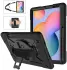 Samsung Galaxy Tab S6 Lite Hoes Back Cover met Kickstand en Handriem Zwart afbeelding 1