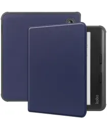 Kobo Libra Colour Hoes Tri-Fold Book Case met Standaard Blauw