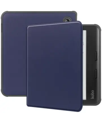 Kobo Libra Colour Hoes Tri-Fold Book Case met Standaard Blauw Hoesjes