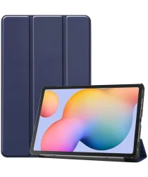 Samsung Galaxy Tab S6 Lite Hoes Tri-Fold Book Case met Standaard Blauw