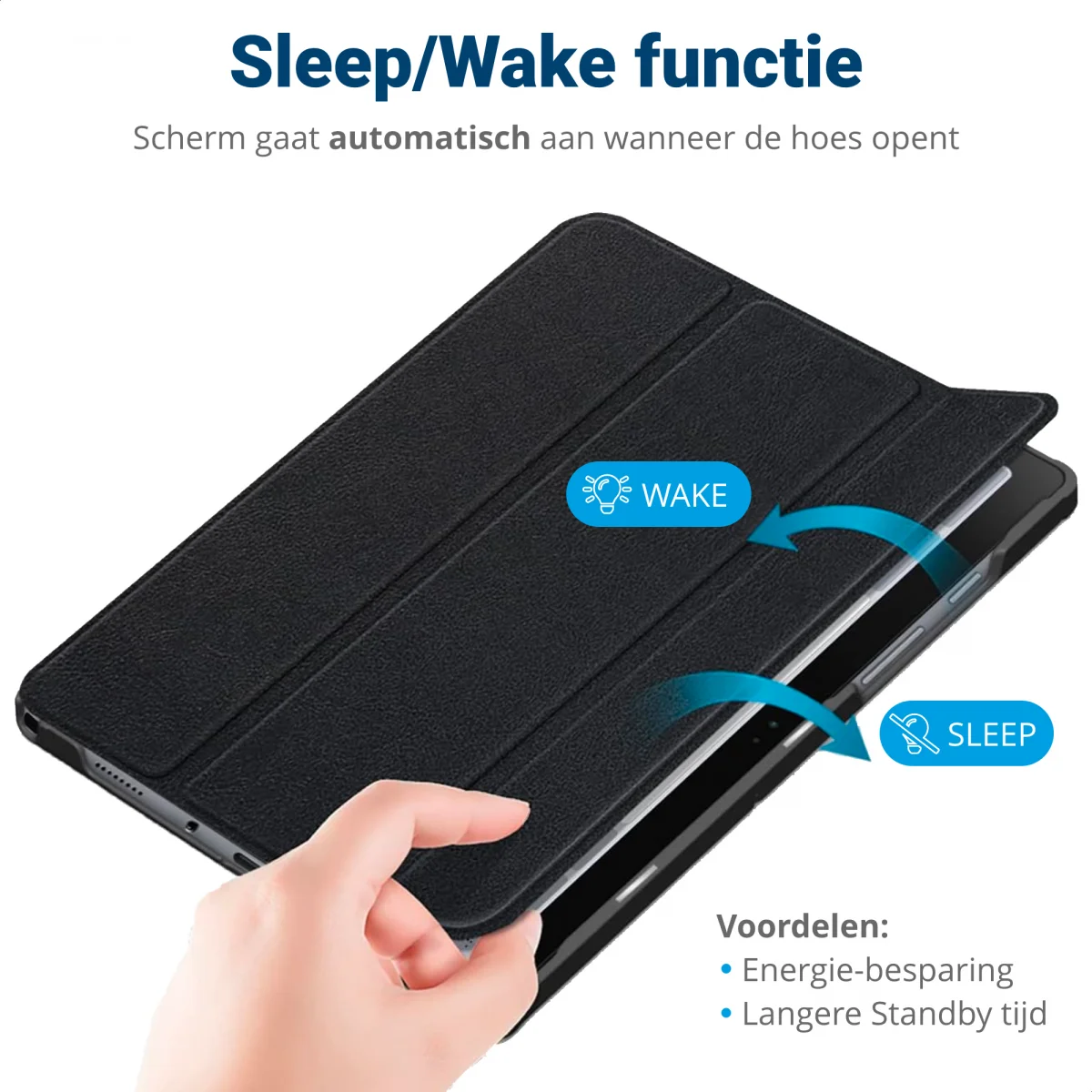 Apple iPad Air 13 (24/25) Hoes Tri-Fold Book Case met Standaard Zwart afbeelding 3