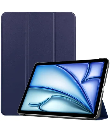 Apple iPad Air 13 (2024) Hoes Tri-Fold Book Case met Standaard Blauw Hoesjes