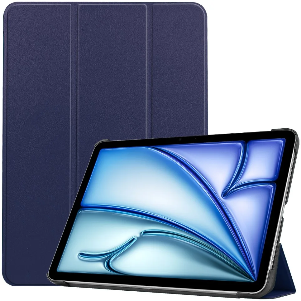 Apple iPad Air 13 (24/25) Hoes Tri-Fold Book Case met Standaard Blauw afbeelding 1