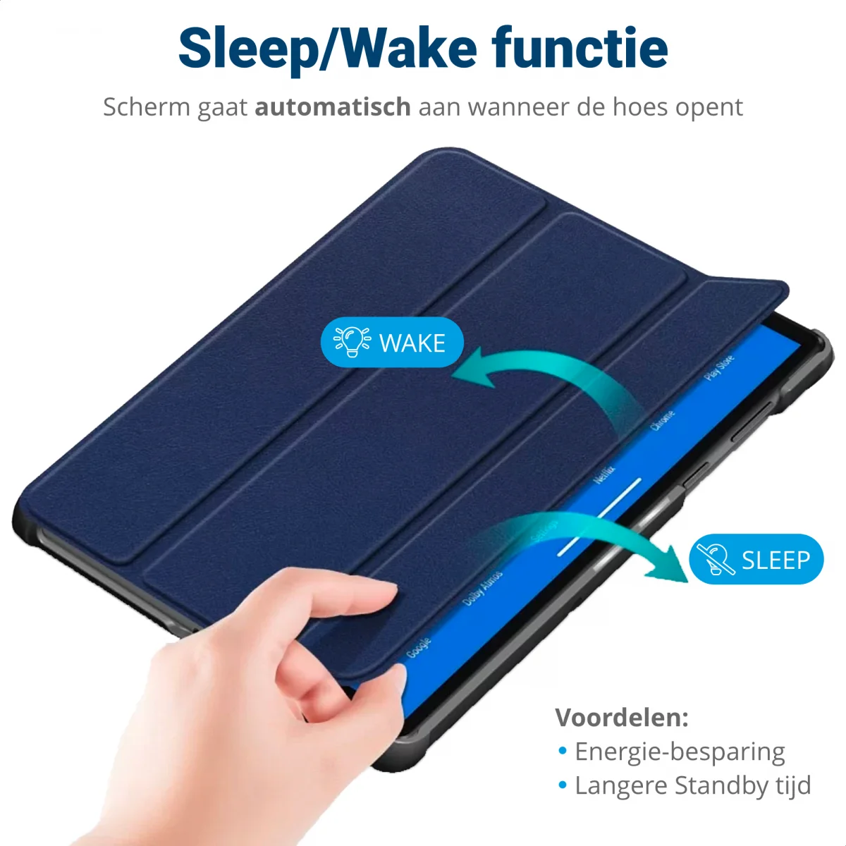 Apple iPad Air 13 (24/25) Hoes Tri-Fold Book Case met Standaard Blauw afbeelding 3