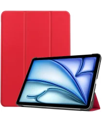 Apple iPad Air 13 (2024) Hoes Tri-Fold Book Case met Standaard Rood