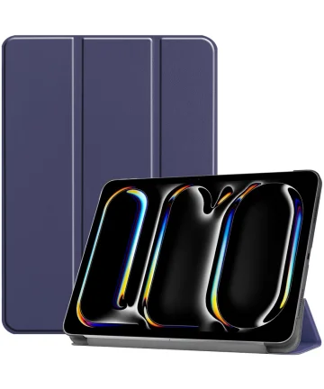 Apple iPad Pro 11 (2024) Hoes Tri-Fold Book Case met Standaard Blauw Hoesjes