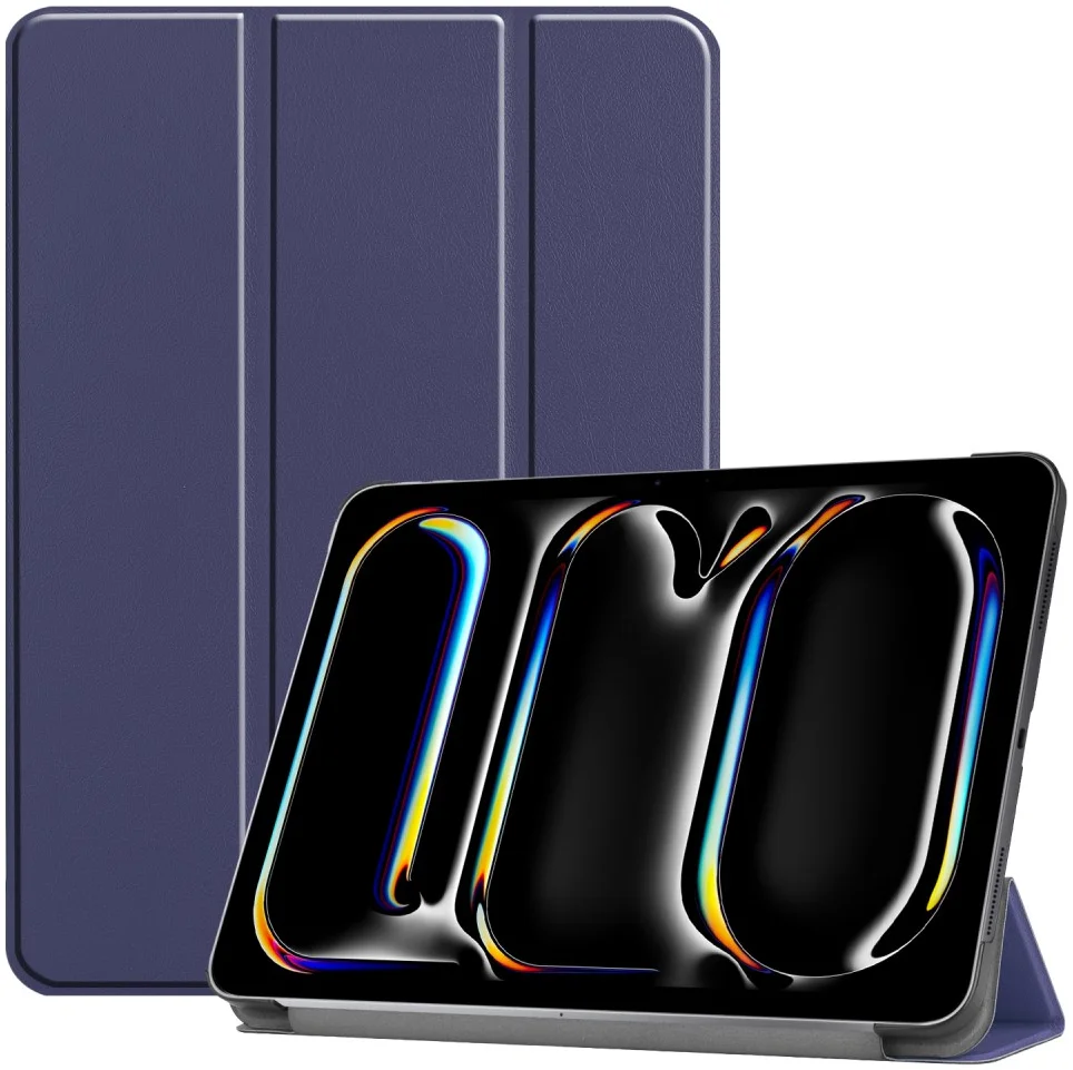 Apple iPad Pro 11 (2024) Hoes Tri-Fold Book Case met Standaard Blauw afbeelding 1