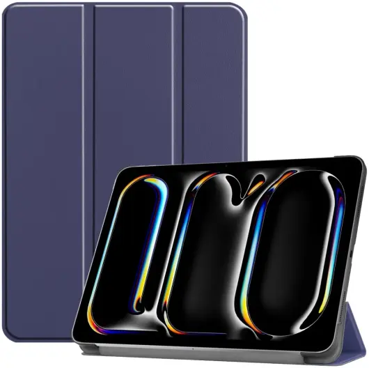 Apple iPad Pro 11 (2024) Hoes Tri-Fold Book Case met Standaard Blauw afbeelding 1