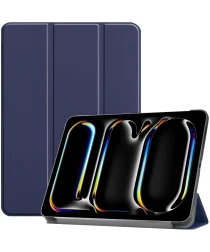 Apple iPad Pro 13 (2024) Hoes Tri-Fold Book Case met Standaard Blauw