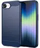 Apple iPhone 16e Hoesje Geborsteld TPU Flexibele Back Cover Blauw