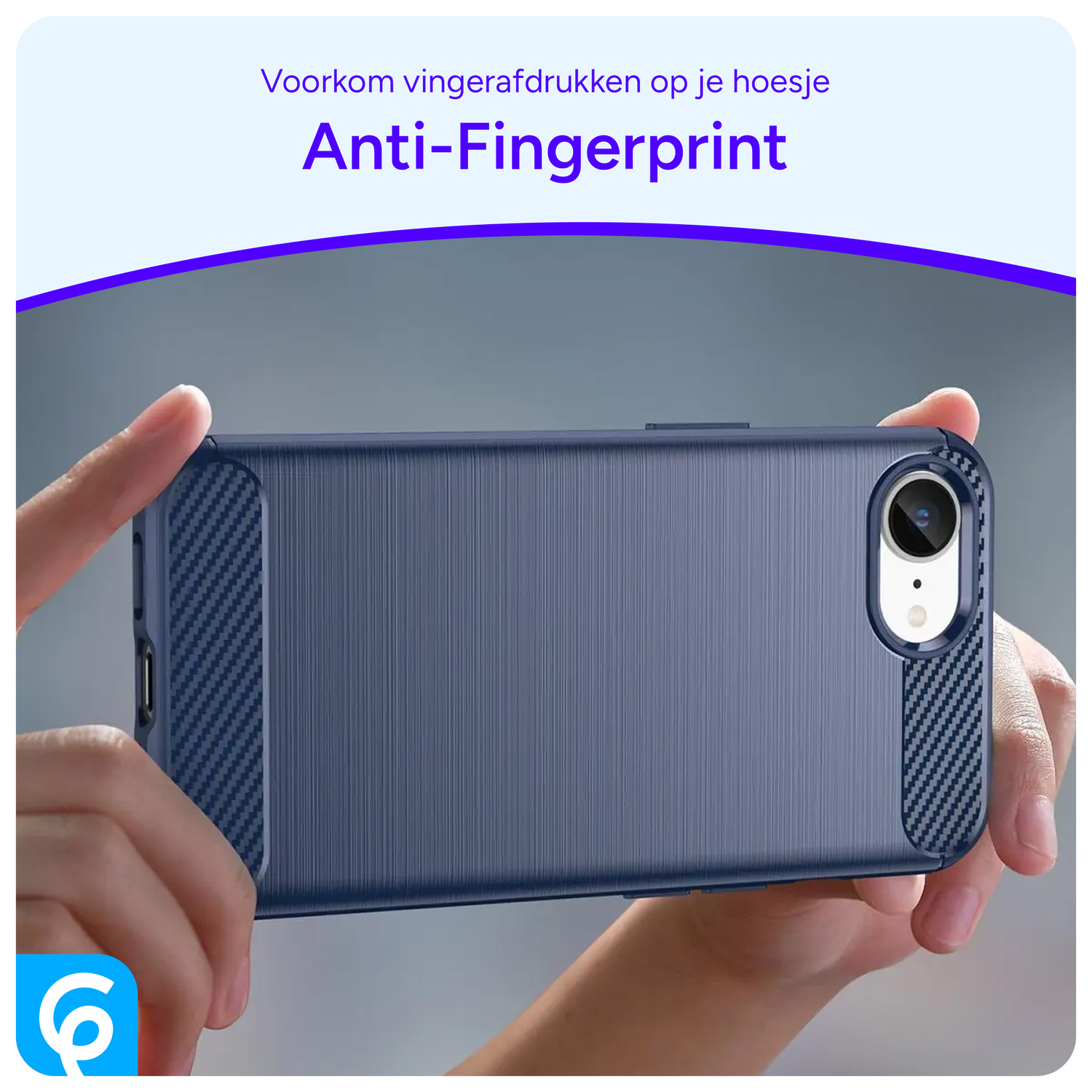 Apple iPhone 16e Hoesje Geborsteld TPU Flexibele Back Cover Blauw afbeelding 4