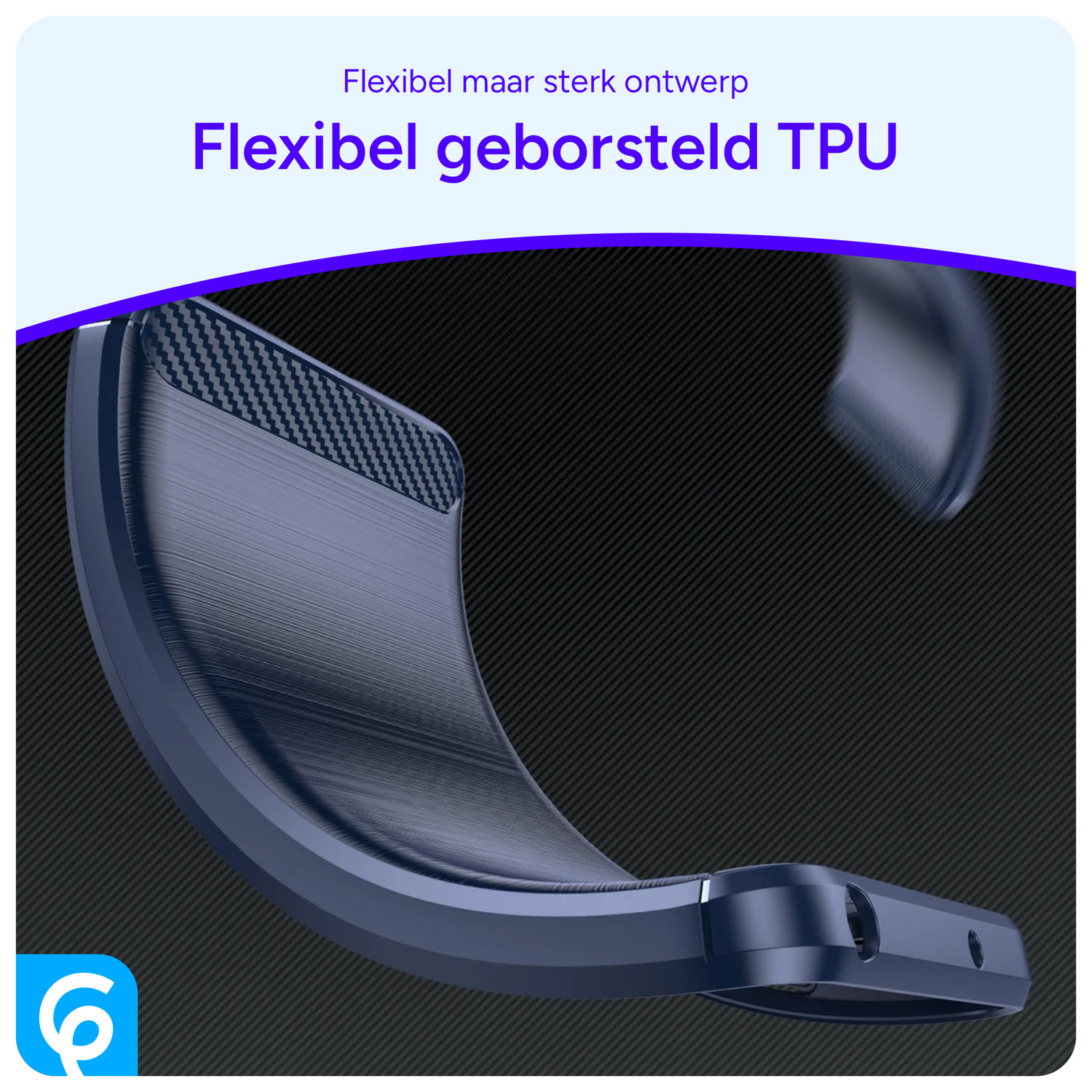 Apple iPhone 16e Hoesje Geborsteld TPU Flexibele Back Cover Blauw afbeelding 6