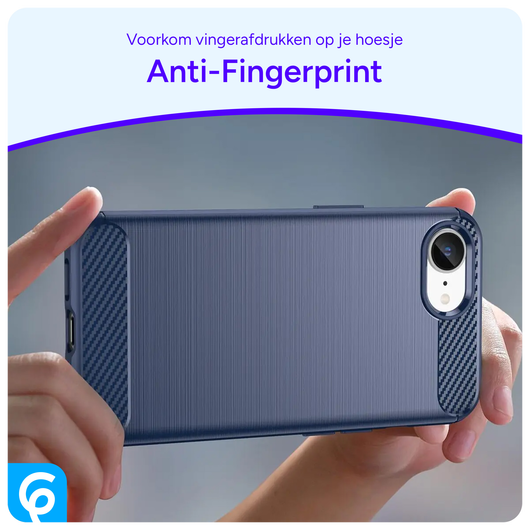 Apple iPhone 16e Hoesje Geborsteld TPU Flexibele Back Cover Blauw afbeelding 4