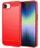 Apple iPhone 16e Hoesje Geborsteld TPU Flexibele Back Cover Rood