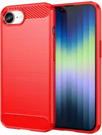Apple iPhone 16e Hoesje Geborsteld TPU Flexibele Back Cover Rood