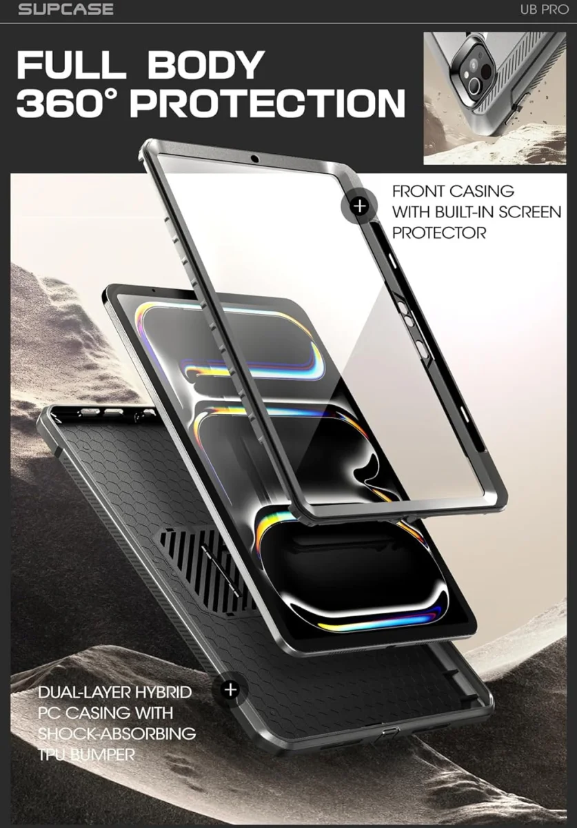 SUPCASE UB Pro Apple iPad Pro 13 (2024) Hoes Full Protect Kickstand Zwart afbeelding 4
