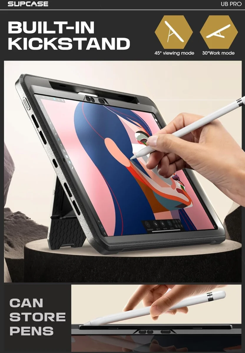 SUPCASE UB Pro Apple iPad Pro 13 (2024) Hoes Full Protect Kickstand Zwart afbeelding 6