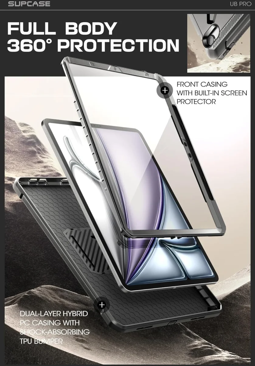 SUPCASE UB Pro iPad Air 11 (2025/2024) Hoes Full Protect Kickstand Zwart afbeelding 4
